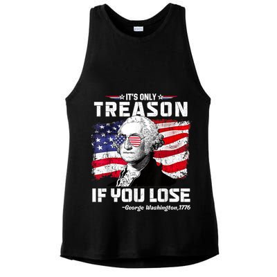 If You Aint First Youre Last Funny George Washington 4th Of July Ladies PosiCharge Tri-Blend Wicking Tank