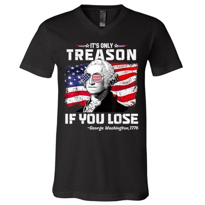 If You Aint First Youre Last Funny George Washington 4th Of July V-Neck T-Shirt