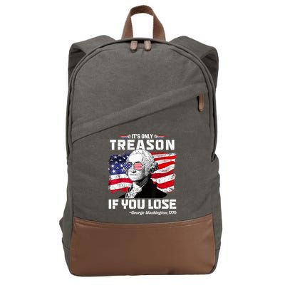 If You Aint First Youre Last Funny George Washington 4th Of July Cotton Canvas Backpack