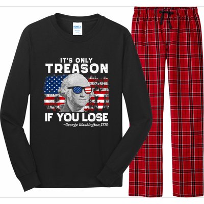 If You Aint First Youre Last Funny George Washington 4th Of July Long Sleeve Pajama Set