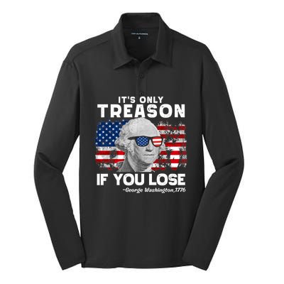 If You Aint First Youre Last Funny George Washington 4th Of July Silk Touch Performance Long Sleeve Polo