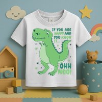 If You Are Happy And You Know It Oh No Funny Dinosaur Toddler T-Shirt