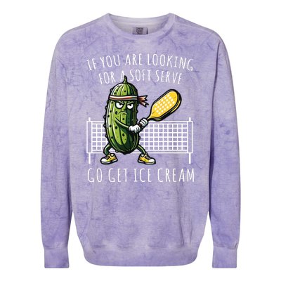 If You Are Looking For A Soft Serve Go Get Ice Cream Funny Pickleball Colorblast Crewneck Sweatshirt