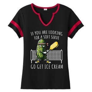 If You Are Looking For A Soft Serve Go Get Ice Cream Funny Pickleball Ladies Halftime Notch Neck Tee