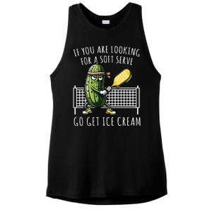 If You Are Looking For A Soft Serve Go Get Ice Cream Funny Pickleball Ladies PosiCharge Tri-Blend Wicking Tank