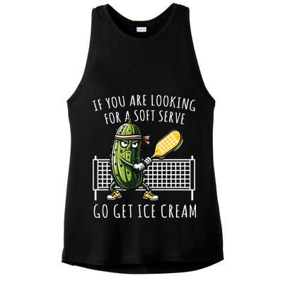 If You Are Looking For A Soft Serve Go Get Ice Cream Funny Pickleball Ladies PosiCharge Tri-Blend Wicking Tank