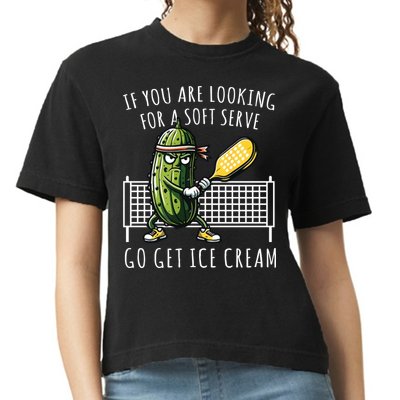 If You Are Looking For A Soft Serve Go Get Ice Cream Funny Pickleball Comfort Colors Boxy T-Shirt