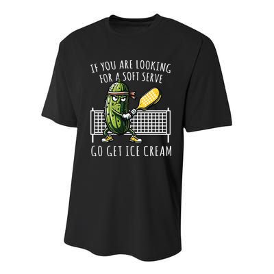 If You Are Looking For A Soft Serve Go Get Ice Cream Funny Pickleball Youth Performance Sprint T-Shirt