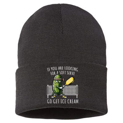 If You Are Looking For A Soft Serve Go Get Ice Cream Funny Pickleball Sustainable Knit Beanie