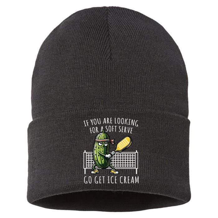 If You Are Looking For A Soft Serve Go Get Ice Cream Funny Pickleball Sustainable Knit Beanie