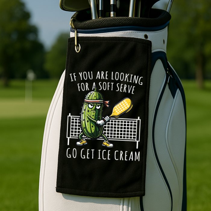If You Are Looking For A Soft Serve Go Get Ice Cream Funny Pickleball Golf Towel
