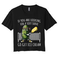 If You Are Looking For A Soft Serve Go Get Ice Cream Funny Pickleball Crop Top