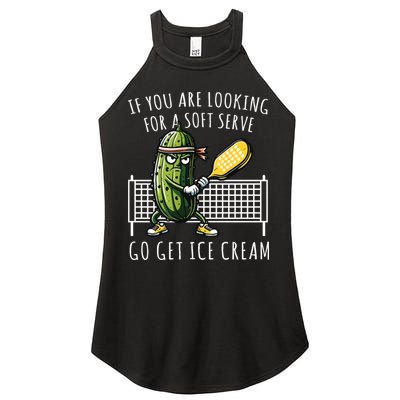 If You Are Looking For A Soft Serve Go Get Ice Cream Funny Pickleball Women's Perfect Tri Rocker Tank