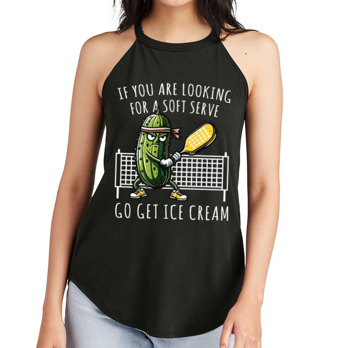 If You Are Looking For A Soft Serve Go Get Ice Cream Funny Pickleball Women's Perfect Tri Rocker Tank