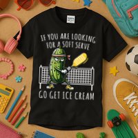 If You Are Looking For A Soft Serve Go Get Ice Cream Funny Pickleball Kids T-Shirt