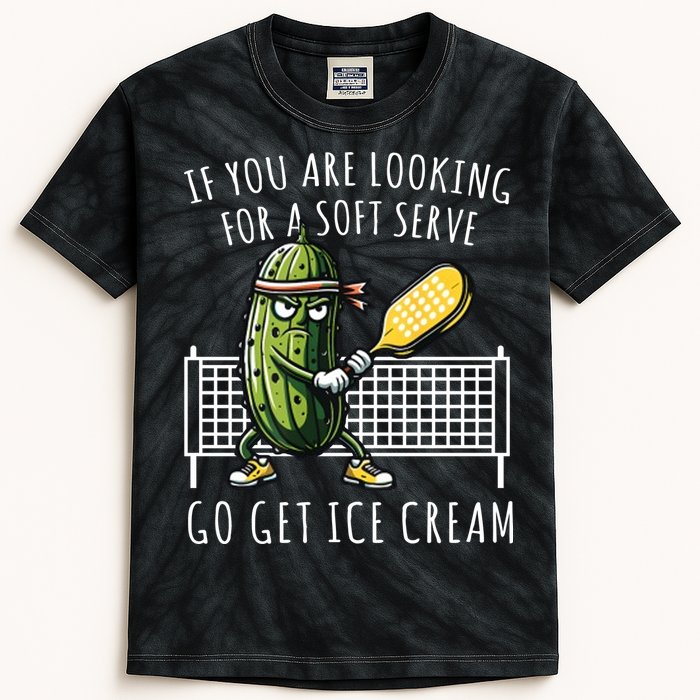 If You Are Looking For A Soft Serve Go Get Ice Cream Funny Pickleball Kids Tie-Dye T-Shirt