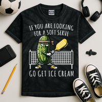 If You Are Looking For A Soft Serve Go Get Ice Cream Funny Pickleball Kids Tie-Dye T-Shirt