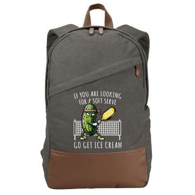 If You Are Looking For A Soft Serve Go Get Ice Cream Funny Pickleball Cotton Canvas Backpack