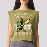 If You Are Looking For A Soft Serve Go Get Ice Cream Funny Pickleball Garment-Dyed Women's Muscle Tee