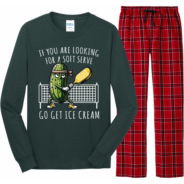 If You Are Looking For A Soft Serve Go Get Ice Cream Funny Pickleball Long Sleeve Pajama Set