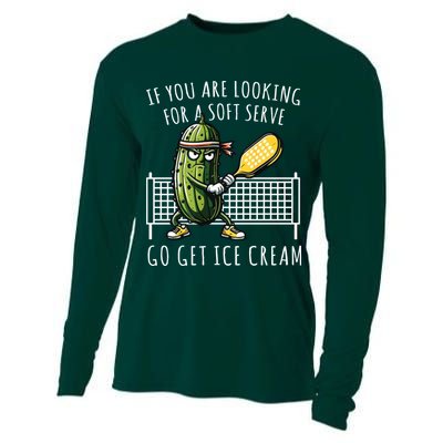 If You Are Looking For A Soft Serve Go Get Ice Cream Funny Pickleball Cooling Performance Long Sleeve Crew