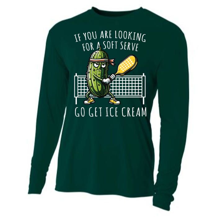 If You Are Looking For A Soft Serve Go Get Ice Cream Funny Pickleball Cooling Performance Long Sleeve Crew