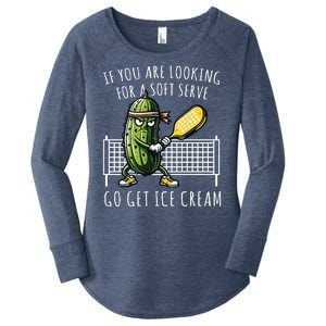 If You Are Looking For A Soft Serve Go Get Ice Cream Funny Pickleball Women's Perfect Tri Tunic Long Sleeve Shirt