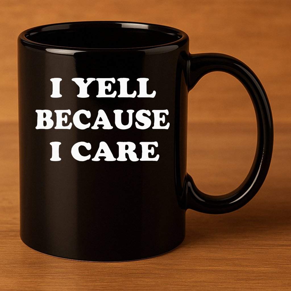 I Yell Because I Care 11oz C Handle Ceramic Mug