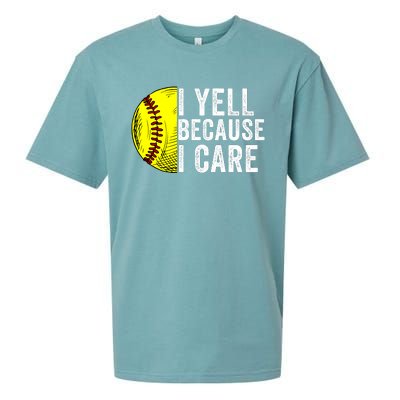 I Yell Because I Care Softball Pride Softball Proud Mom Proud Dad Proud Parent Sueded Cloud Jersey T-Shirt