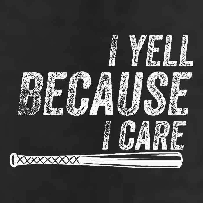 I Yell Because I Care Baseball Softball Dad Mom 7 Panel Mesh Trucker Snapback Hat