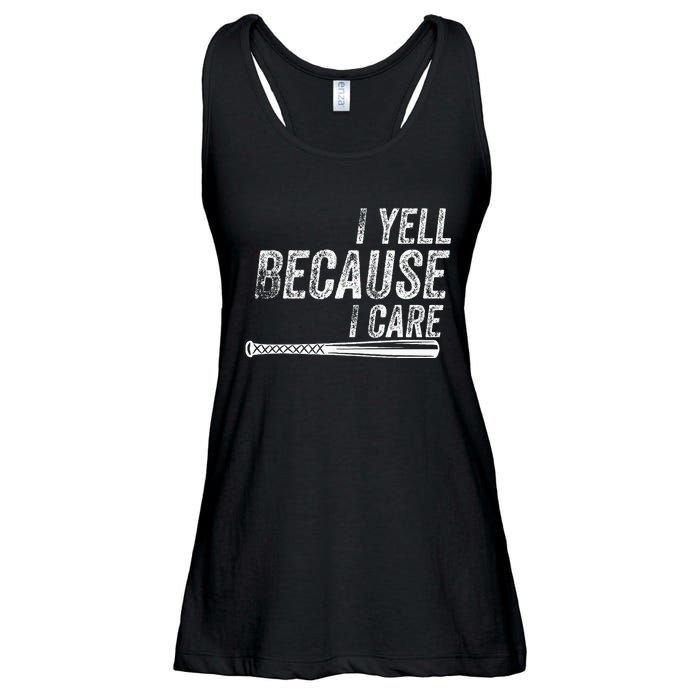 I Yell Because I Care Baseball Softball Dad Mom Ladies Essential Flowy Tank