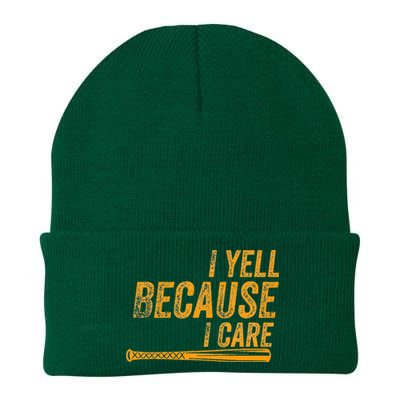 I Yell Because I Care Baseball Softball Dad Mom Knit Cap Winter Beanie