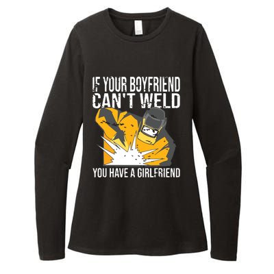 If Your Boyfriend Can't Weld Funny Welder Womens CVC Long Sleeve Shirt