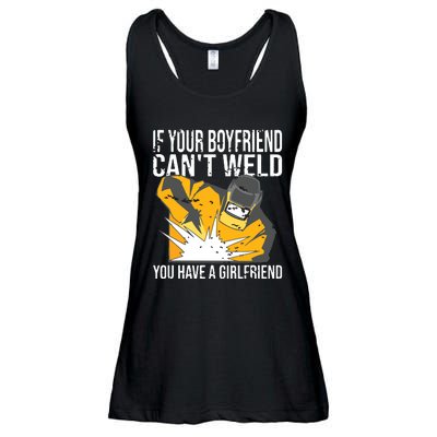 If Your Boyfriend Can't Weld Funny Welder Ladies Essential Flowy Tank