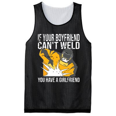 If Your Boyfriend Can't Weld Funny Welder Mesh Reversible Basketball Jersey Tank