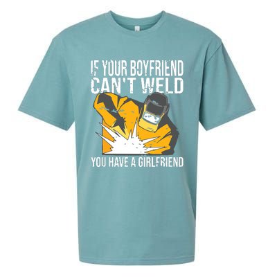 If Your Boyfriend Can't Weld Funny Welder Sueded Cloud Jersey T-Shirt