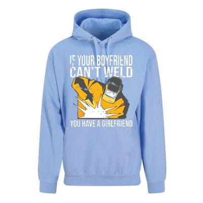 If Your Boyfriend Can't Weld Funny Welder Unisex Surf Hoodie