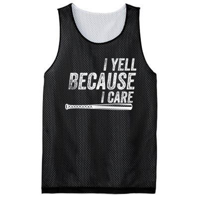 I Yell Because I Care Funny Baseball Softball Dad Mesh Reversible Basketball Jersey Tank