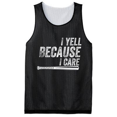 I Yell Because I Care Baseball Softball Dad Mom Mesh Reversible Basketball Jersey Tank