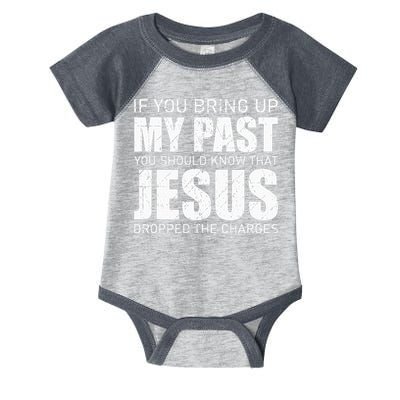 If You Bring Up My Past You Should Know Jesus Dropped Charge Infant Baby Jersey Bodysuit