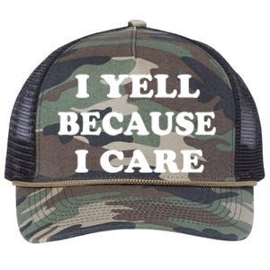 I Yell Because I Care Retro Rope Trucker Hat Cap