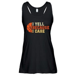 I Yell Because I Care Funny Basketball Fan Humor Dad Ladies Essential Flowy Tank