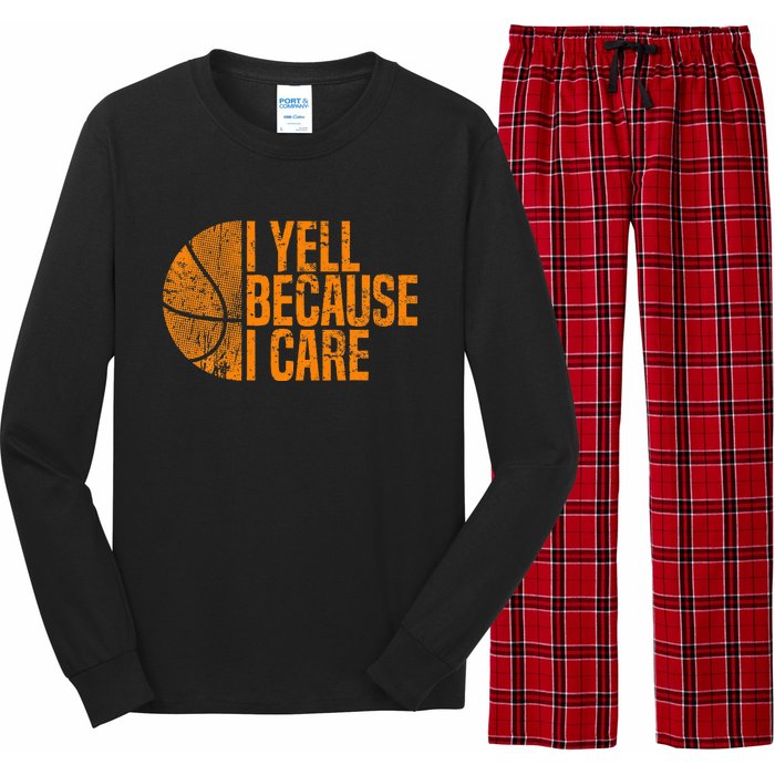 I Yell Because I Care Basketball Long Sleeve Pajama Set