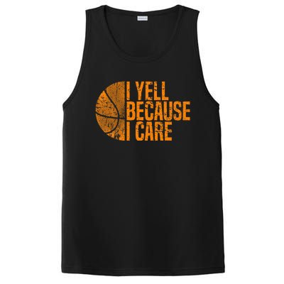 I Yell Because I Care Basketball PosiCharge Competitor Tank