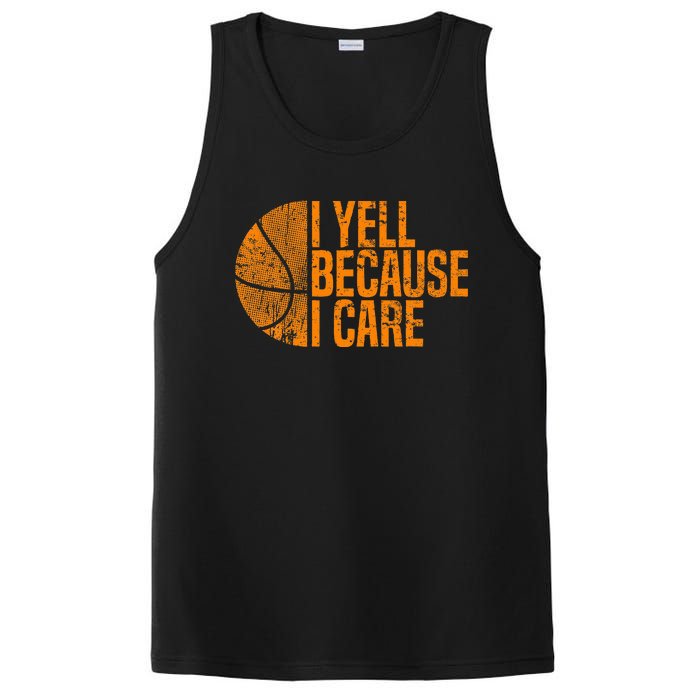 I Yell Because I Care Basketball PosiCharge Competitor Tank