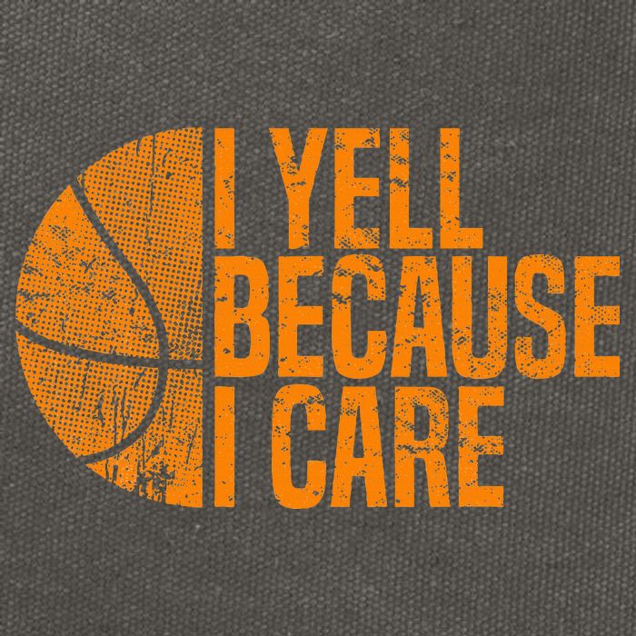 I Yell Because I Care Basketball Cotton Canvas Backpack