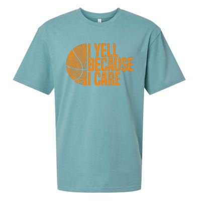 I Yell Because I Care Basketball Sueded Cloud Jersey T-Shirt