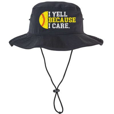 I Yell Because I Care Funny Softball Player Legacy Cool Fit Booney Bucket Hat