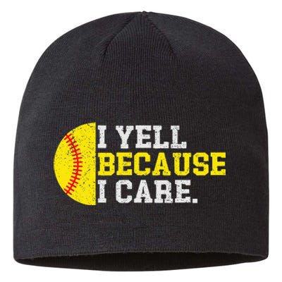 I Yell Because I Care Funny Softball Player Sustainable Beanie