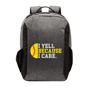 I Yell Because I Care Funny Softball Player Vector Backpack